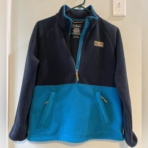 NWOT L.L. Bean women’s Small Petite color block Fleece 1/4 zip pullover jacket